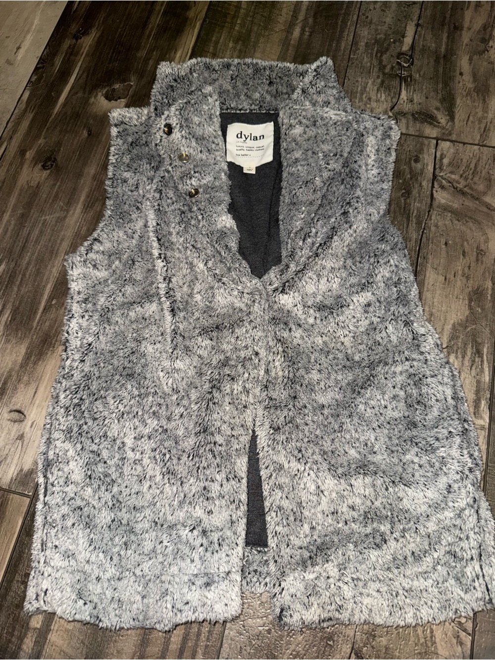 dylan Plush Faux Fur Teddy Vest in Light Gray